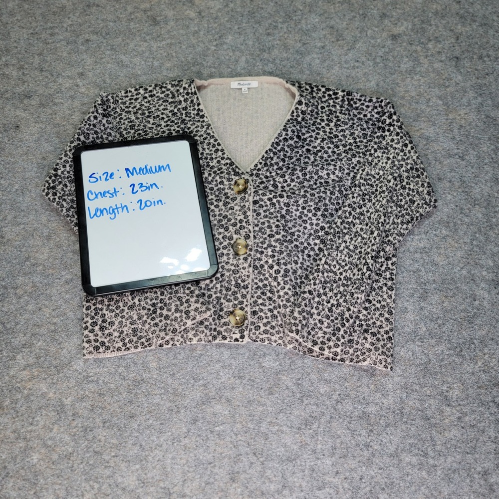 Madewell Women's Medium Floral Print‎ Long Sleeve Button Front Cardigan